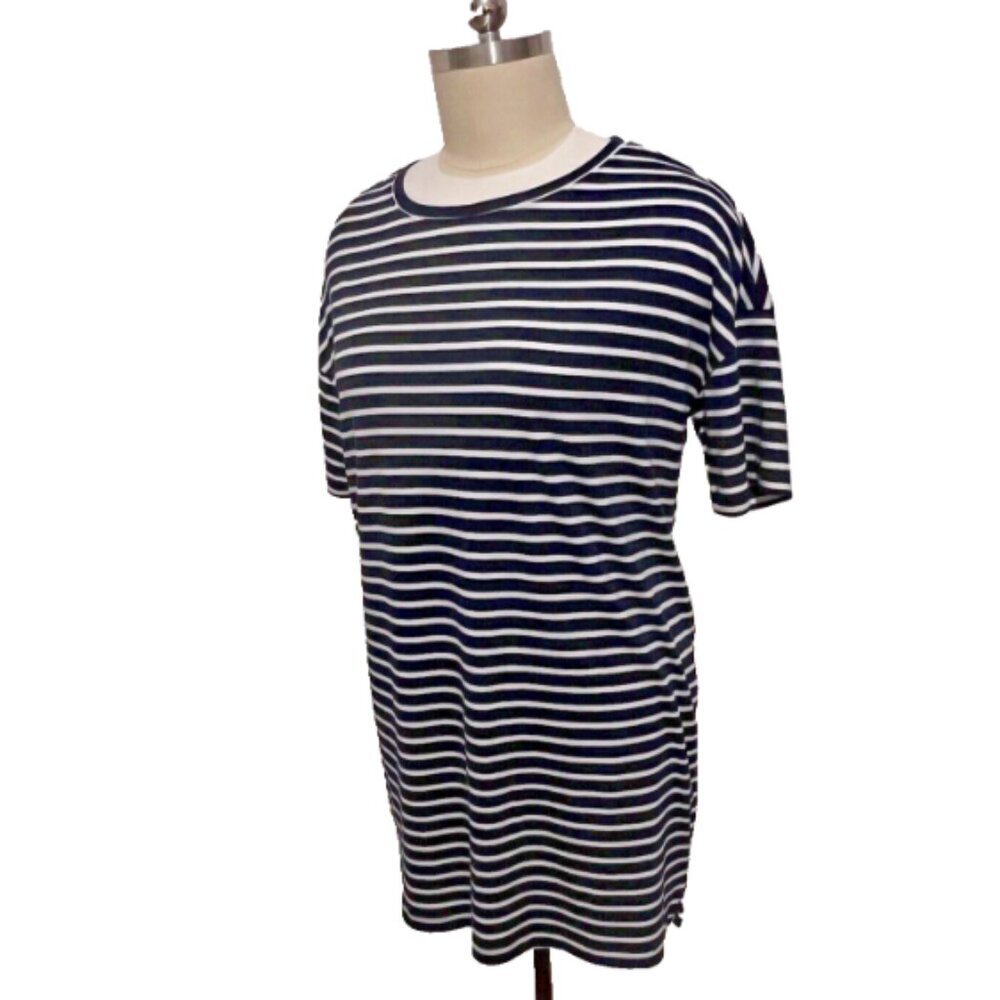 Three Dots | Womens Sailor Striped Oversized Tee Shirt Lounge Sleep Dress XL